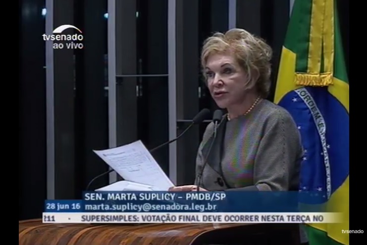 Senadora Marta Suplicy (PMDB-SP)